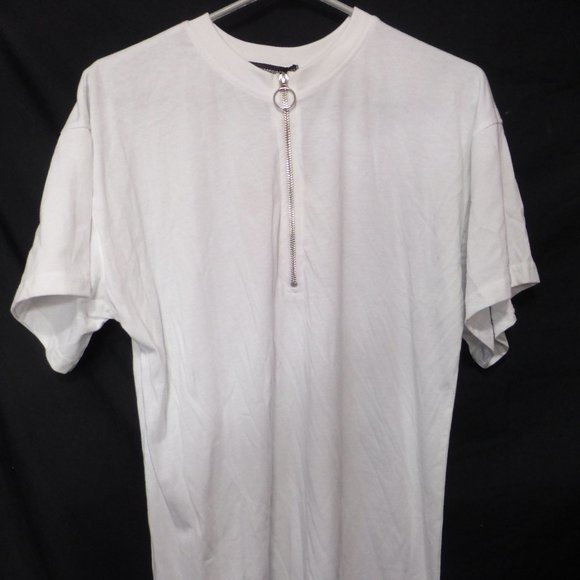 MISSGUIDED, oversized ss Tshirt Dress Zip Front